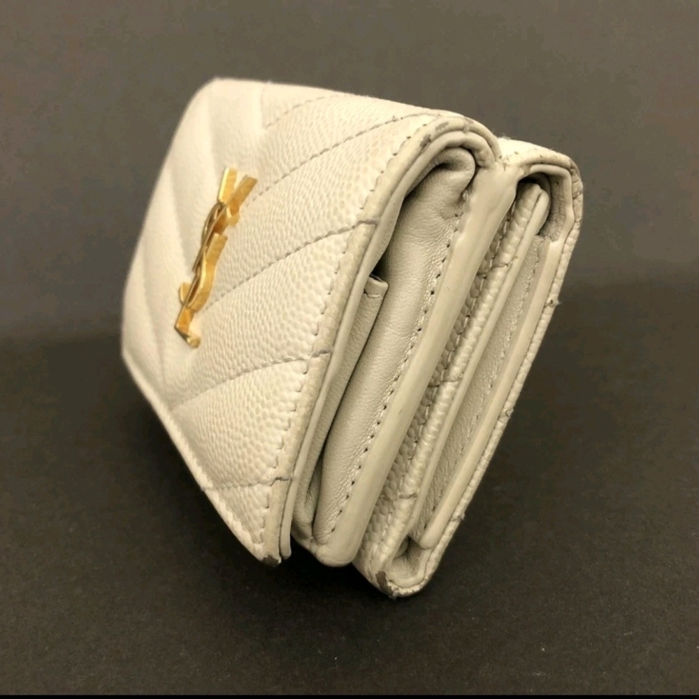 Yves Saint Laurent White Compact trifold wallet - Picture 3 of 8